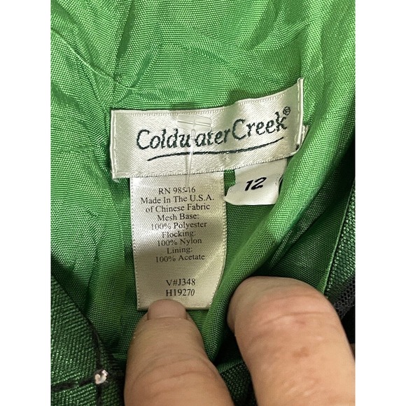 COLDWATER CREEK WOMENS SLEEVELESS EMERALD GREEN WITH RHINESTONES SIZE 12 - Picture 3 of 6